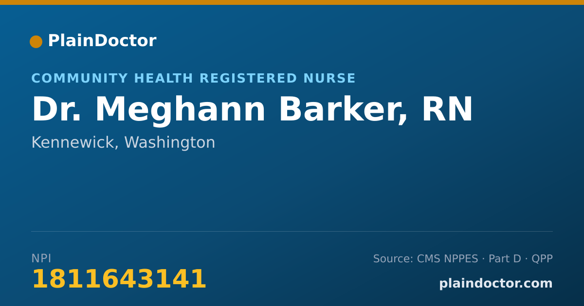 Shareable card for Meghann Barker, RN - Community Health Registered Nurse, Kennewick, WA