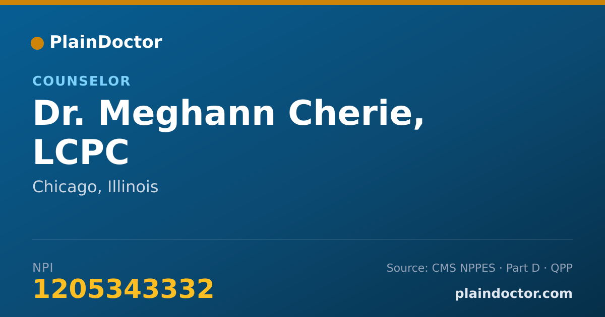 Shareable card for Meghann Cherie, LCPC - Counselor, Chicago, IL