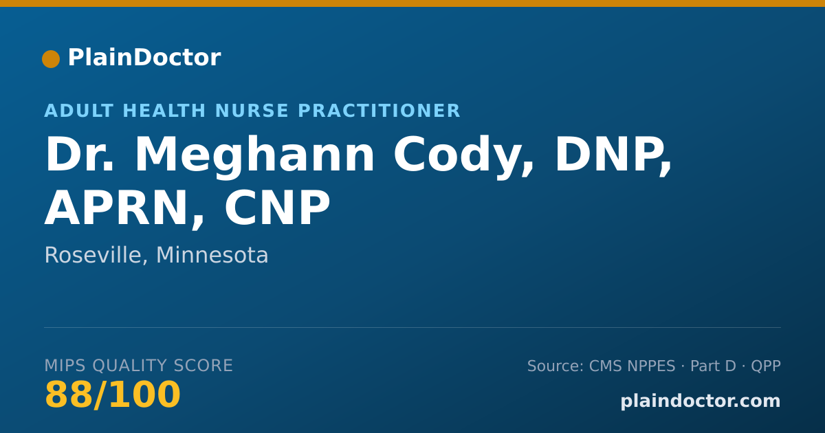 Shareable card for Meghann Cody, DNP, APRN, CNP - Adult Health Nurse Practitioner, Roseville, MN