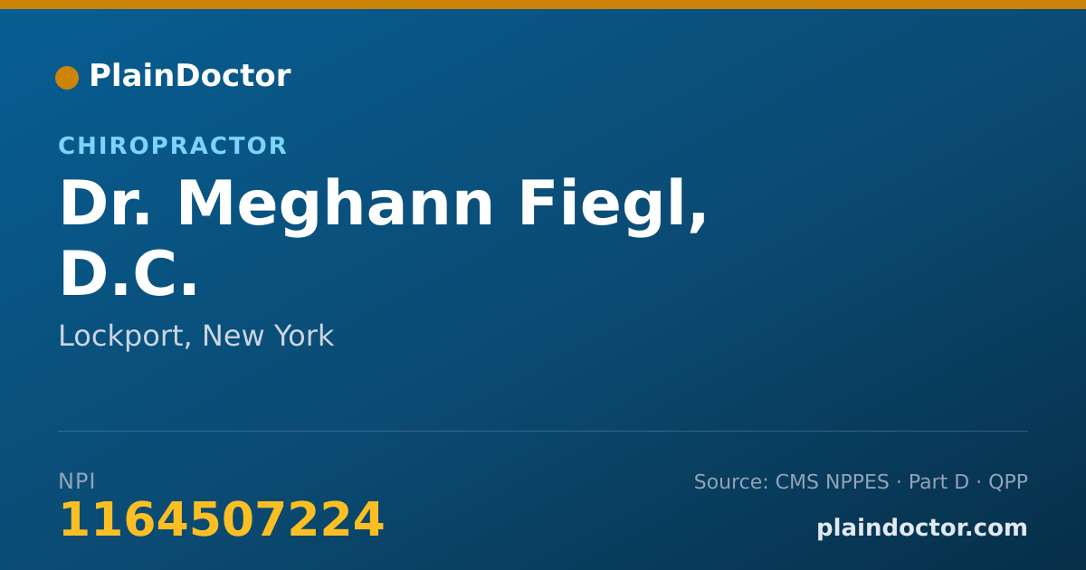 Shareable card for Meghann Fiegl, D.C. - Chiropractor, Lockport, NY