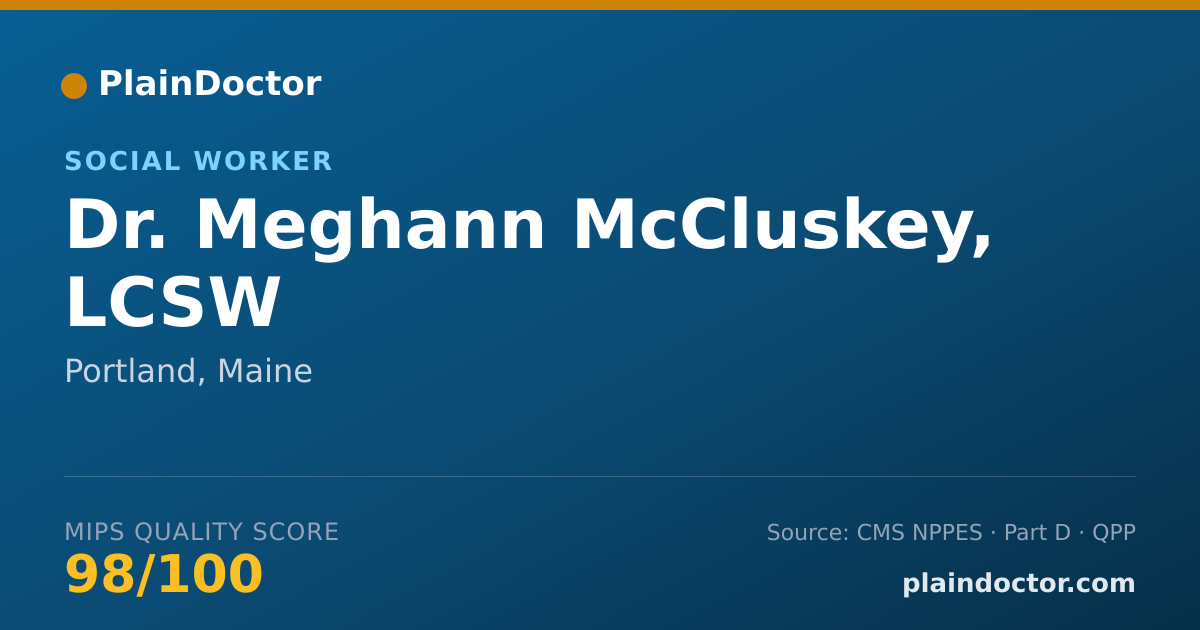 Shareable card for Meghann McCluskey, LCSW - Social Worker, Portland, ME