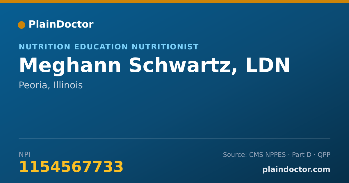 Shareable card for Meghann Schwartz, LDN - Nutrition Education Nutritionist, Peoria, IL