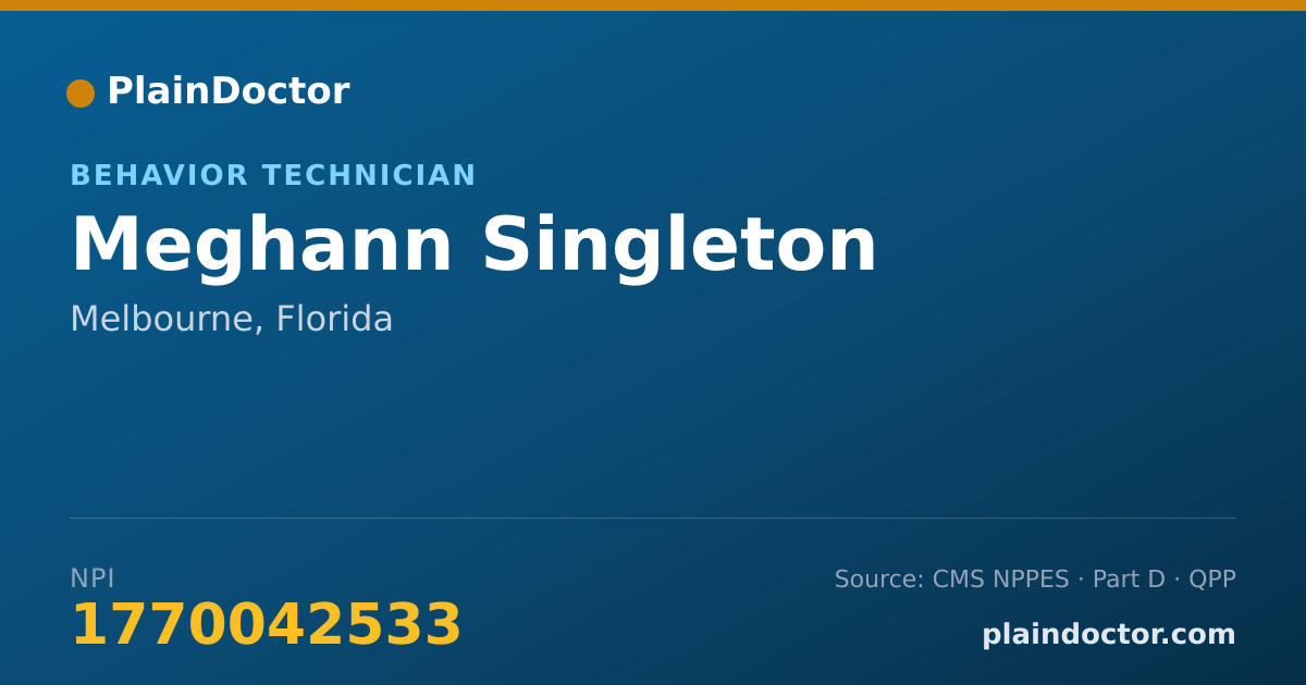 Shareable card for Meghann Singleton - Behavior Technician, Melbourne, FL
