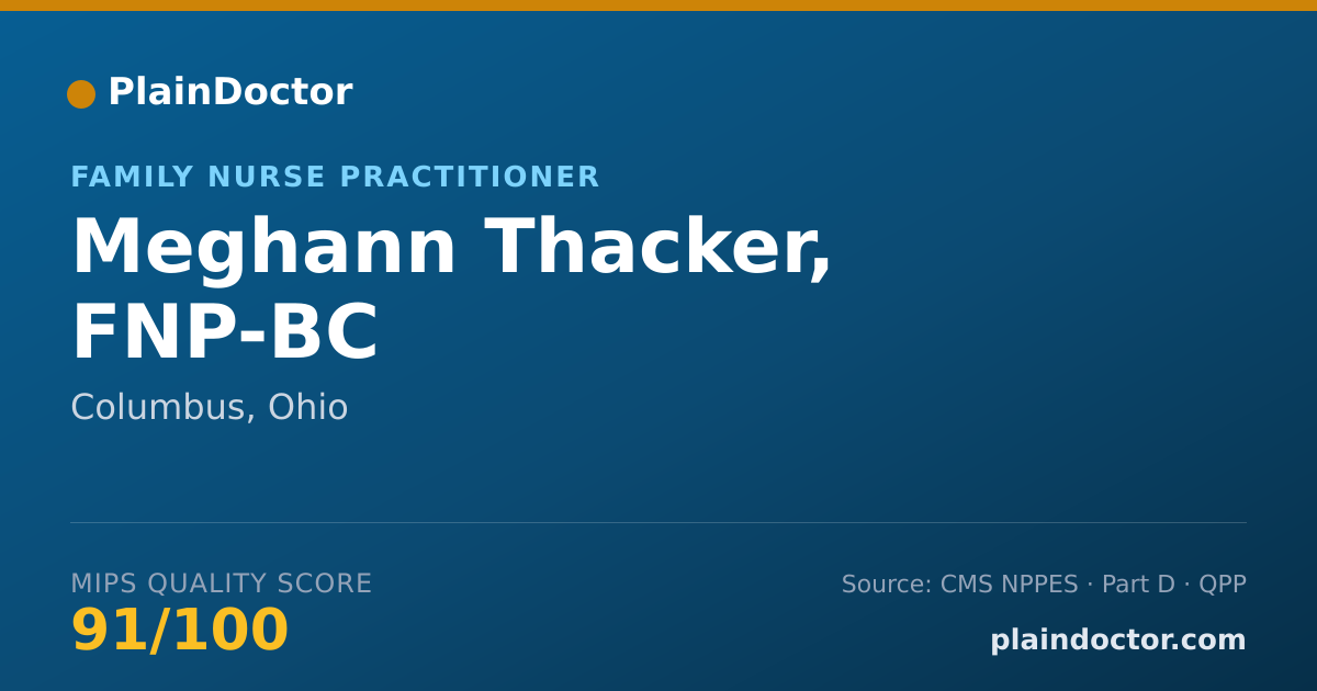 Shareable card for Meghann Thacker, FNP-BC - Family Nurse Practitioner, Columbus, OH