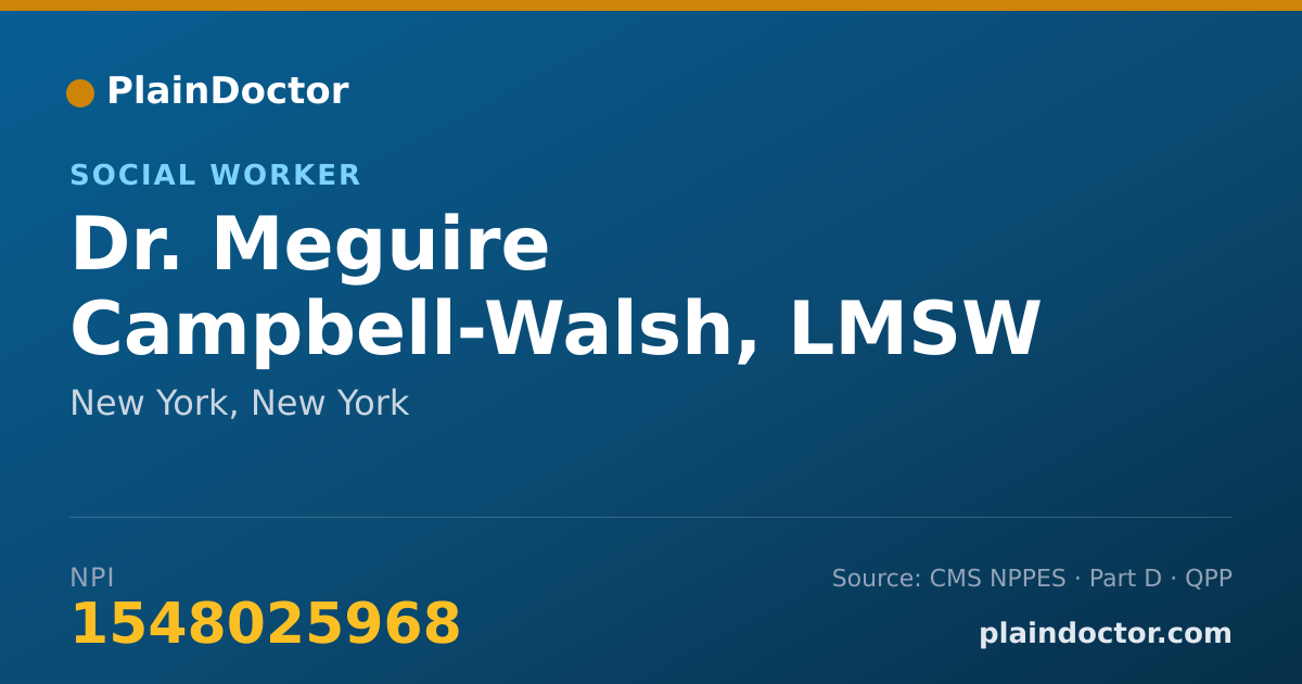Shareable card for Meguire Campbell-Walsh, LMSW - Social Worker, New York, NY