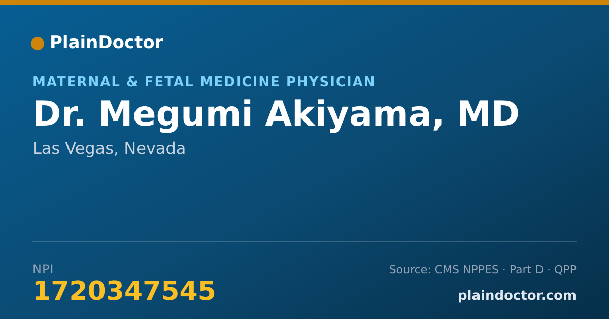 Shareable card for Megumi Akiyama, MD - Maternal & Fetal Medicine Physician, Las Vegas, NV