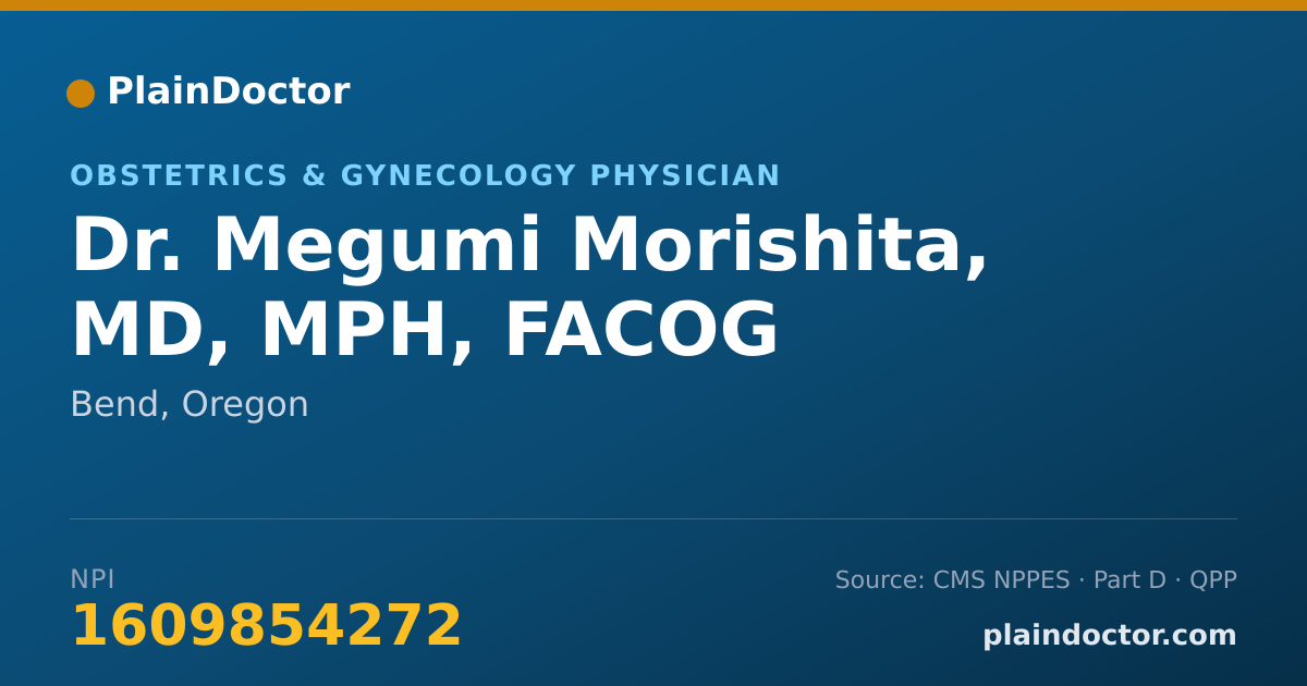 Shareable card for Megumi Morishita, MD, MPH, FACOG - Obstetrics & Gynecology Physician, Bend, OR