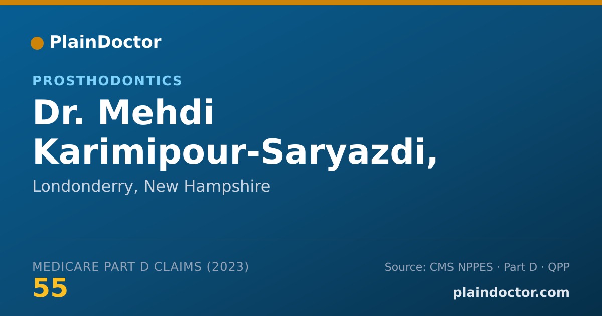 Shareable card for Mehdi Karimipour-Saryazdi, D.M.D - Prosthodontics, Londonderry, NH