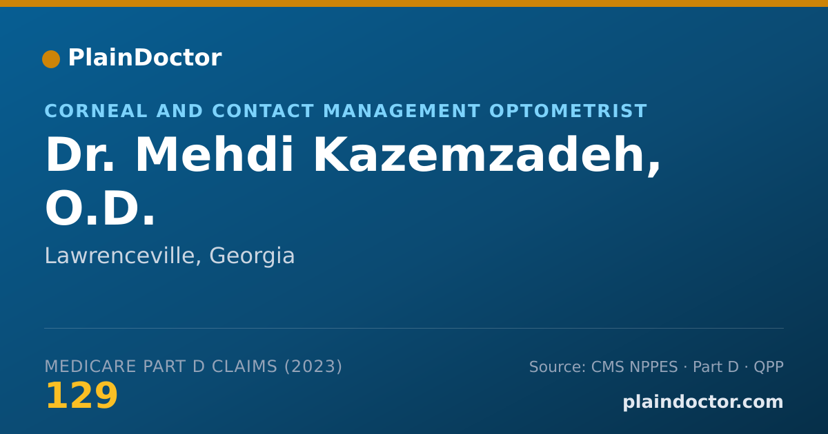 Shareable card for Mehdi Kazemzadeh, O.D. - Corneal and Contact Management Optometrist, Lawrenceville, GA