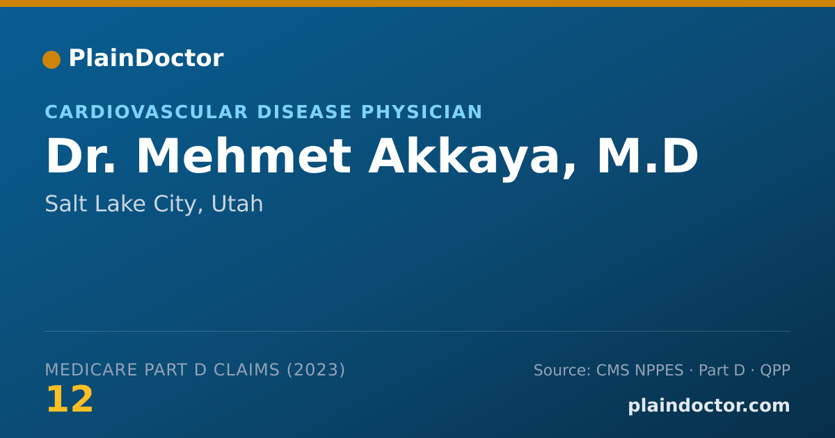 Shareable card for Mehmet Akkaya, M.D - Cardiovascular Disease Physician, Salt Lake City, UT