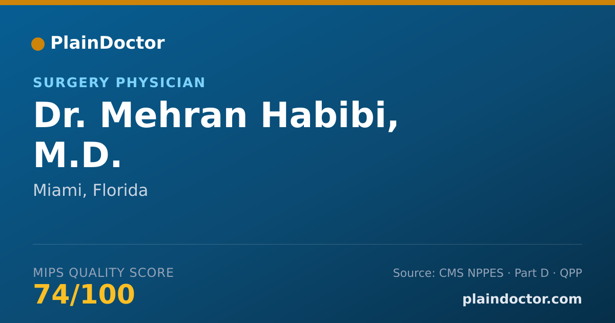 Shareable card for Mehran Habibi, M.D. - Surgery Physician, Miami, FL