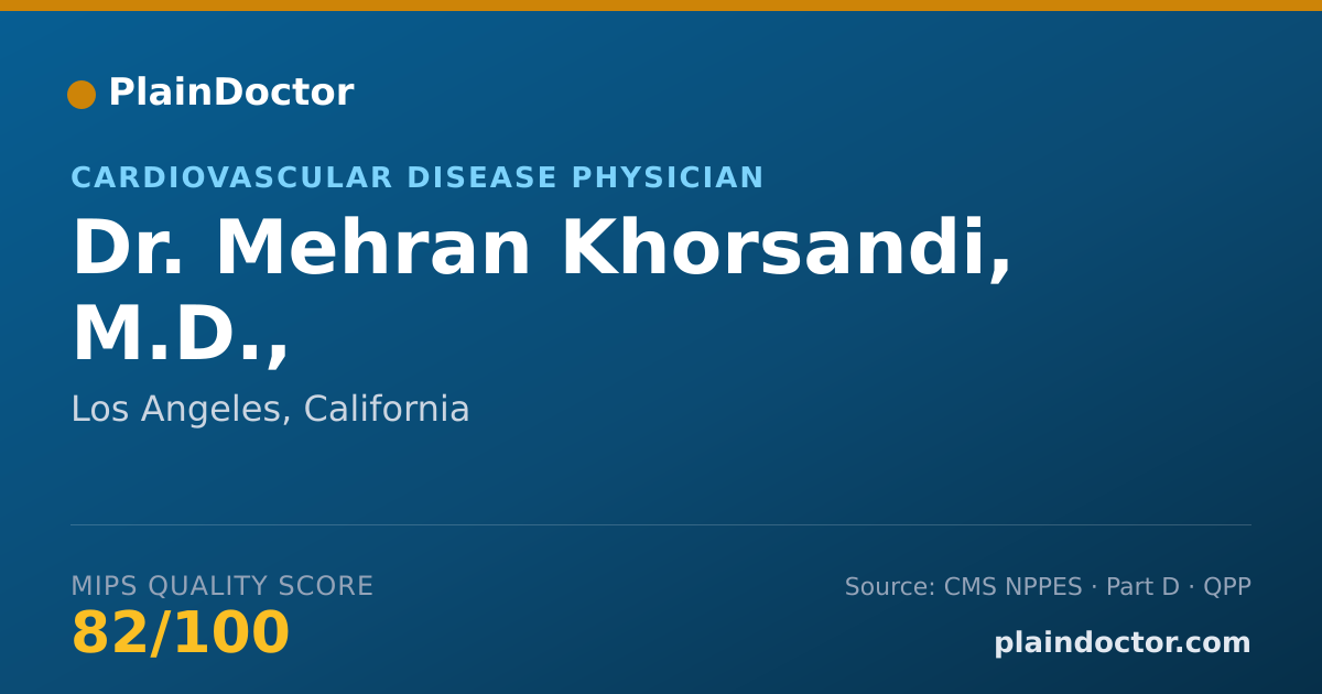 Shareable card for Mehran Khorsandi, M.D., - Internal Medicine Physician, Los Angeles, CA