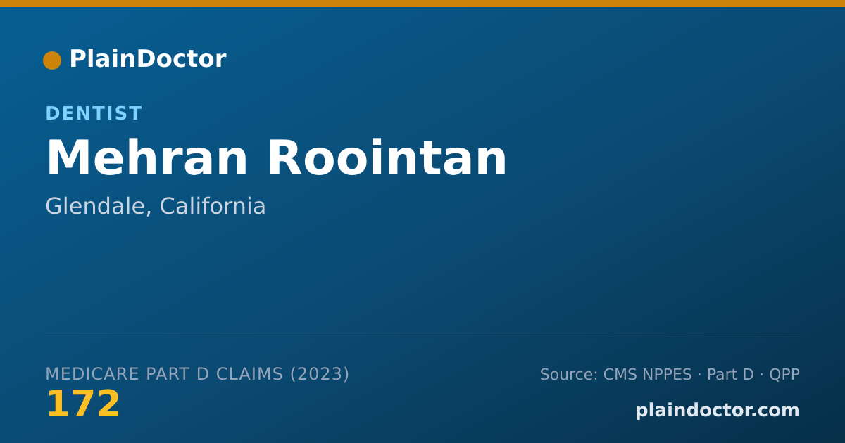 Shareable card for Mehran Roointan - Dentist, Glendale, CA