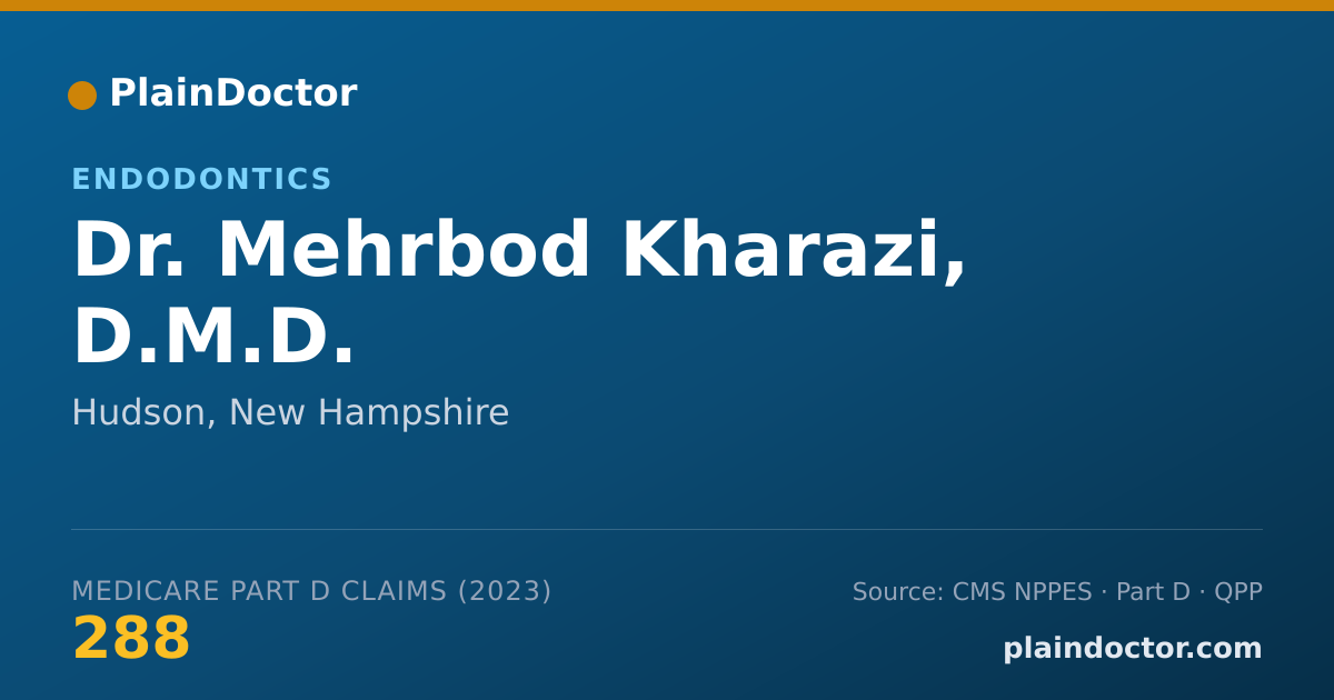 Shareable card for Mehrbod Kharazi, D.M.D. - Endodontics, Hudson, NH