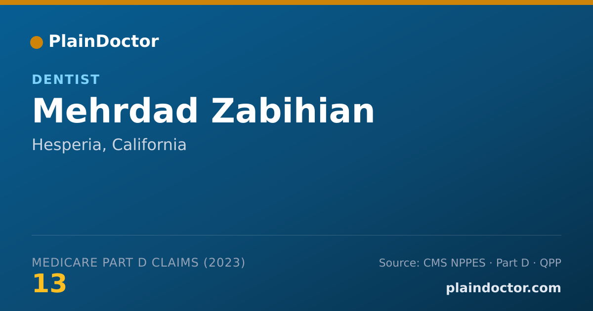 Shareable card for Mehrdad Zabihian - Dentist, Hesperia, CA