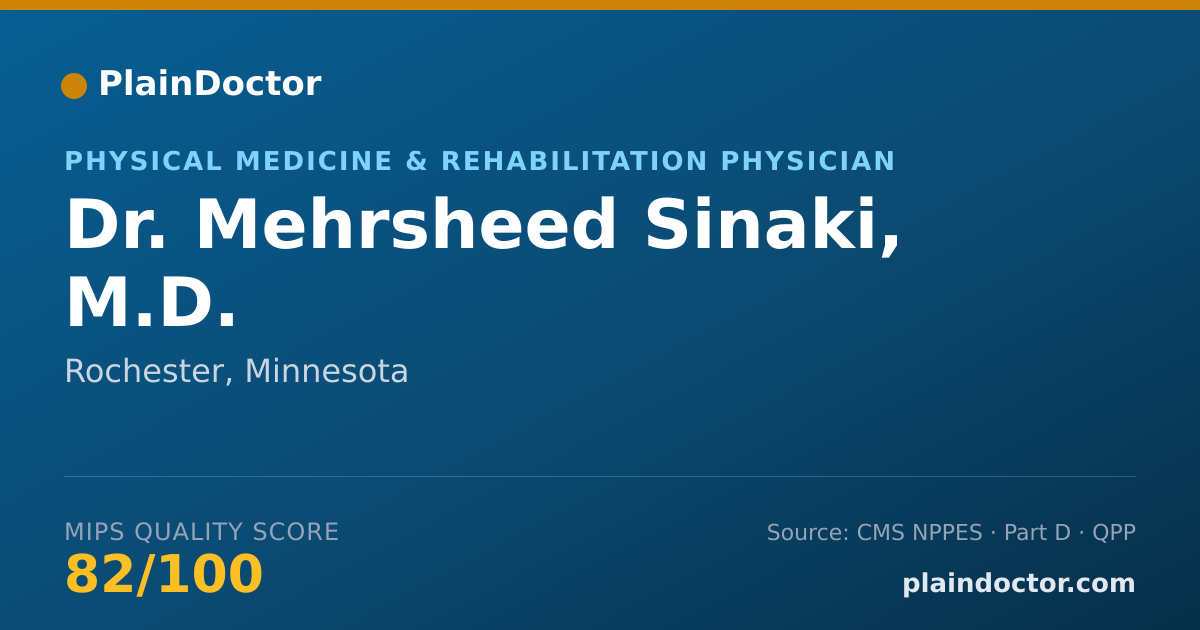 Shareable card for Mehrsheed Sinaki, M.D. - Physical Medicine & Rehabilitation Physician, Rochester, MN