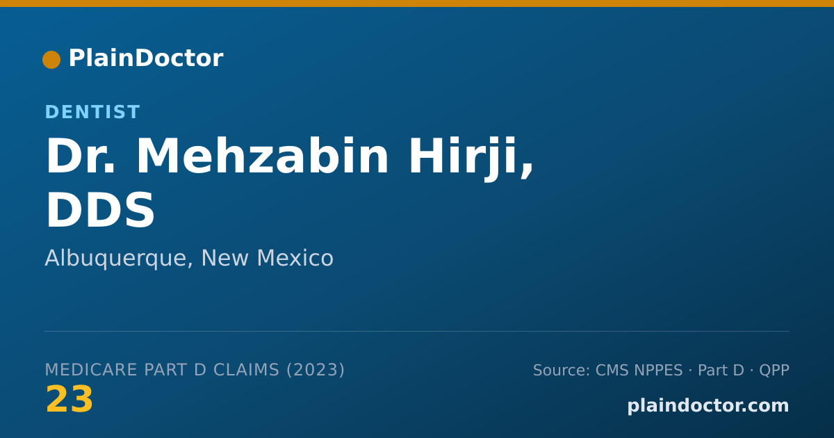 Shareable card for Mehzabin Hirji, DDS - Dentist, Albuquerque, NM