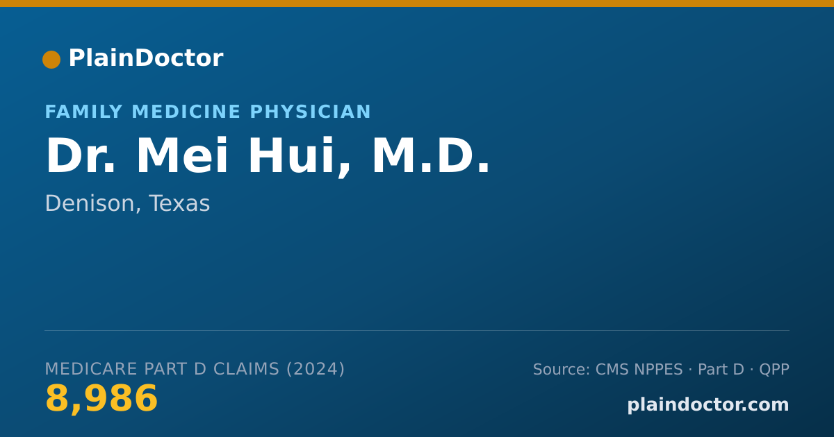 Shareable card for Mei Hui, M.D. - Family Medicine Physician, Denison, TX