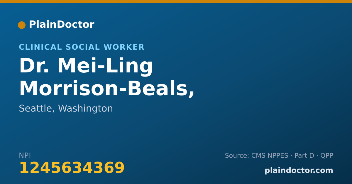 Shareable card for Mei-Ling Morrison-Beals, LSWAIC, CMHS - Clinical Social Worker, Seattle, WA