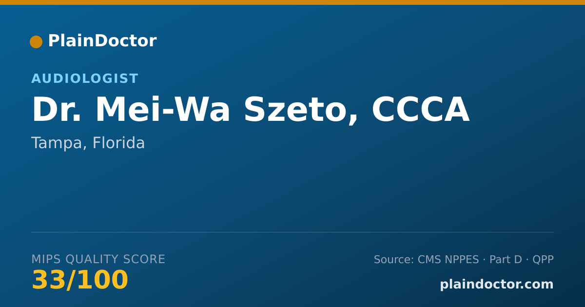 Shareable card for Mei-Wa Szeto, CCCA - Audiologist, Tampa, FL