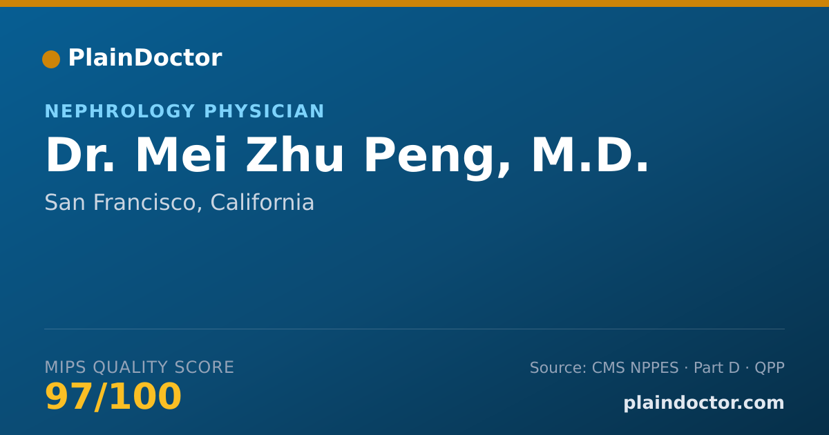 Shareable card for Mei Zhu Peng, M.D. - Nephrology Physician, San Francisco, CA