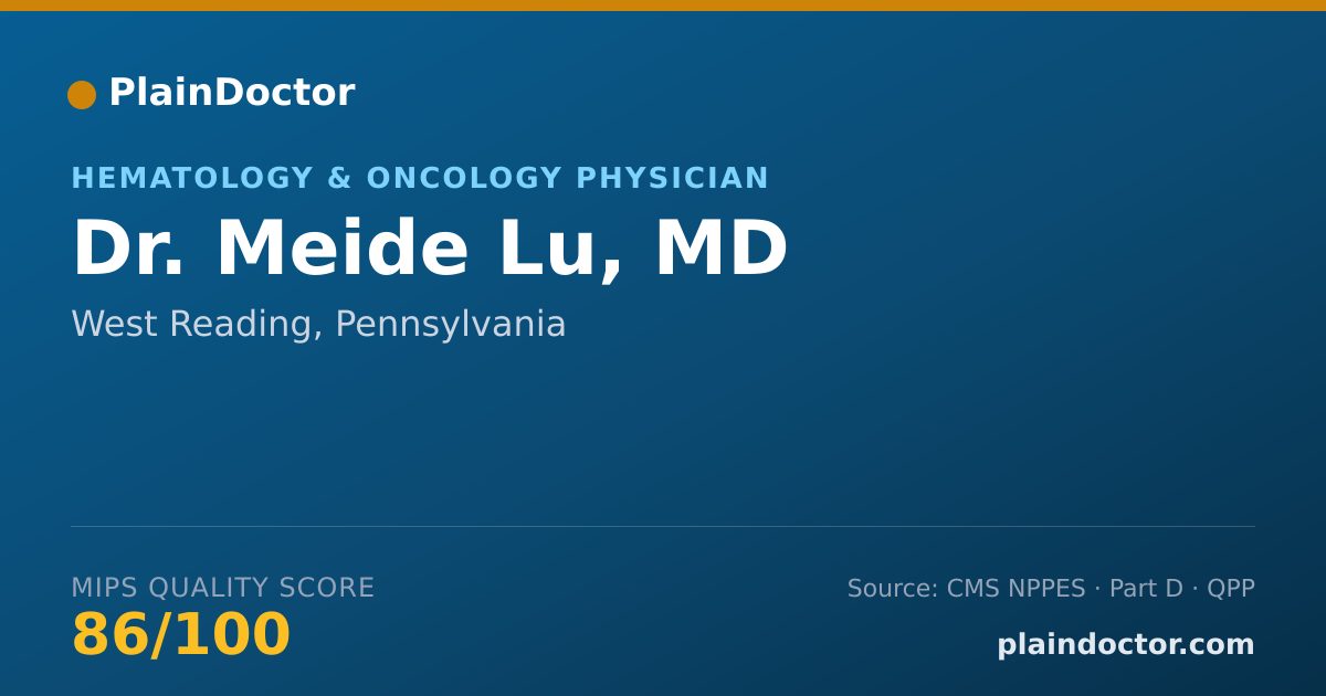 Shareable card for Meide Lu, MD - Hematology & Oncology Physician, West Reading, PA