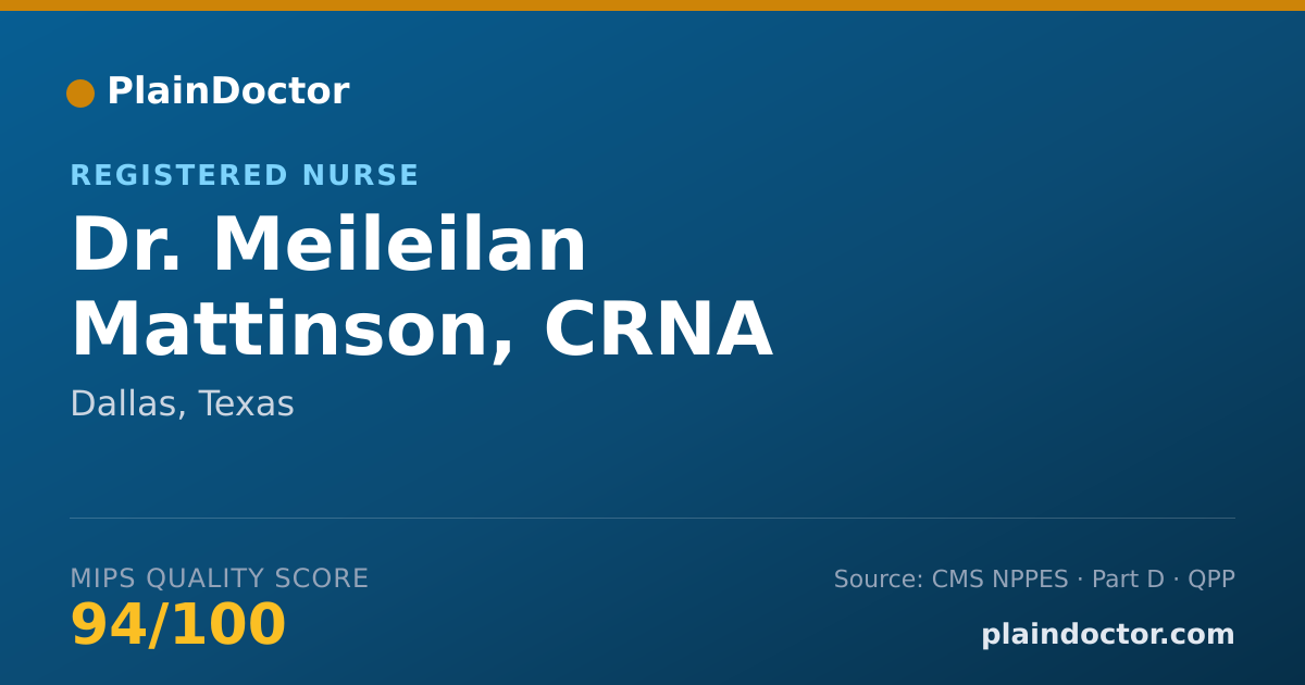 Shareable card for Meileilan Mattinson, CRNA - Registered Nurse, Dallas, TX