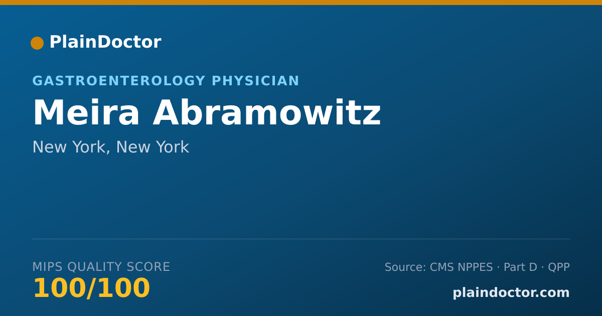Shareable card for Meira Abramowitz - Gastroenterology Physician, New York, NY