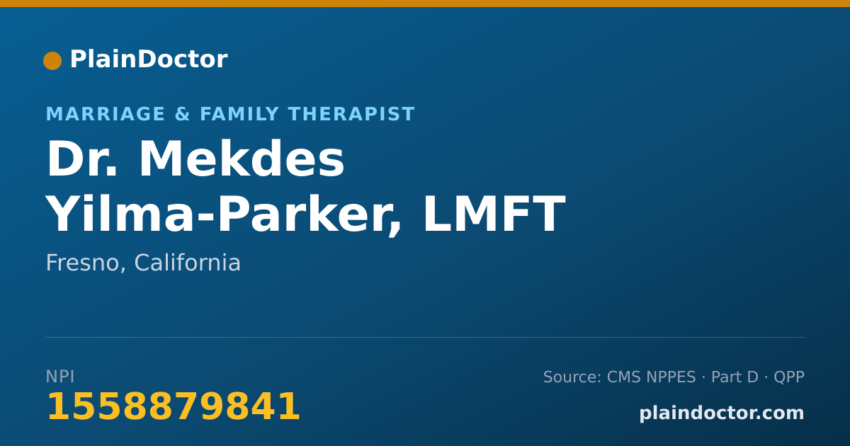 Shareable card for Mekdes Yilma-Parker, LMFT - Marriage & Family Therapist, Fresno, CA
