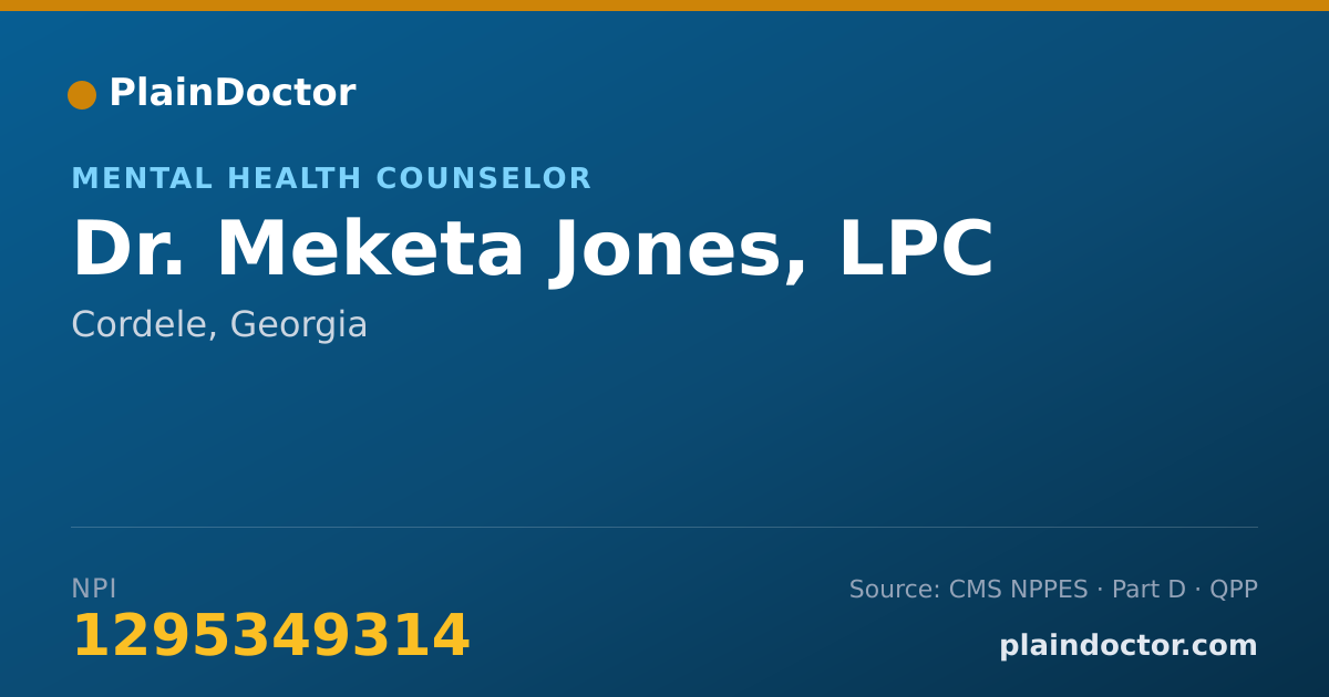 Shareable card for Meketa Jones, LPC - Mental Health Counselor, Cordele, GA