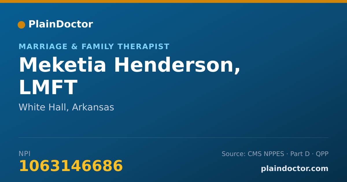 Shareable card for Meketia Henderson, LMFT - Marriage & Family Therapist, White Hall, AR
