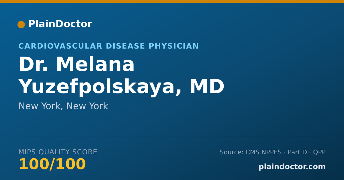 Shareable card for Melana Yuzefpolskaya, MD - Cardiovascular Disease Physician, New York, NY