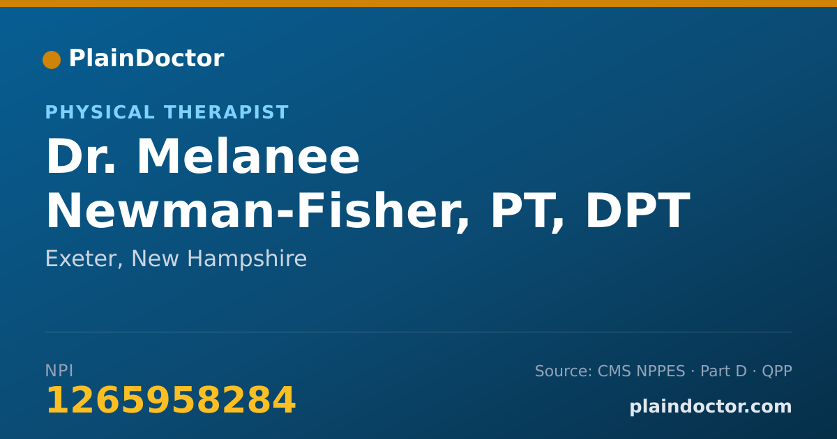 Shareable card for Melanee Newman-Fisher, PT, DPT - Physical Therapist, Exeter, NH
