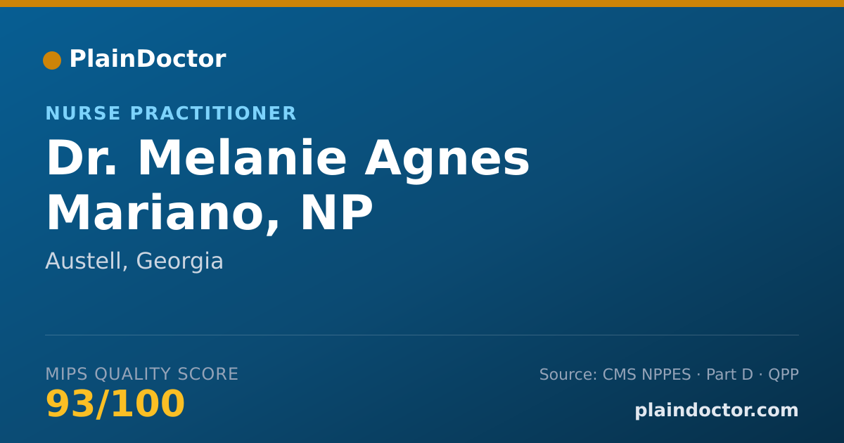 Shareable card for Melanie Agnes Mariano, NP - Nurse Practitioner, Austell, GA