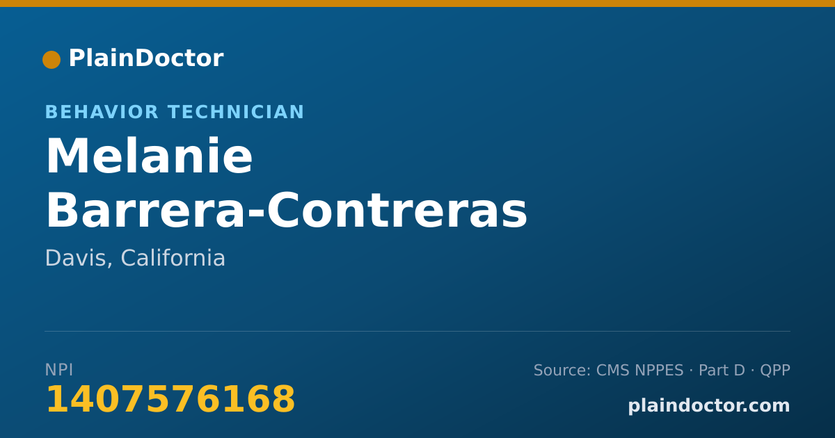 Shareable card for Melanie Barrera-Contreras - Behavior Technician, Davis, CA