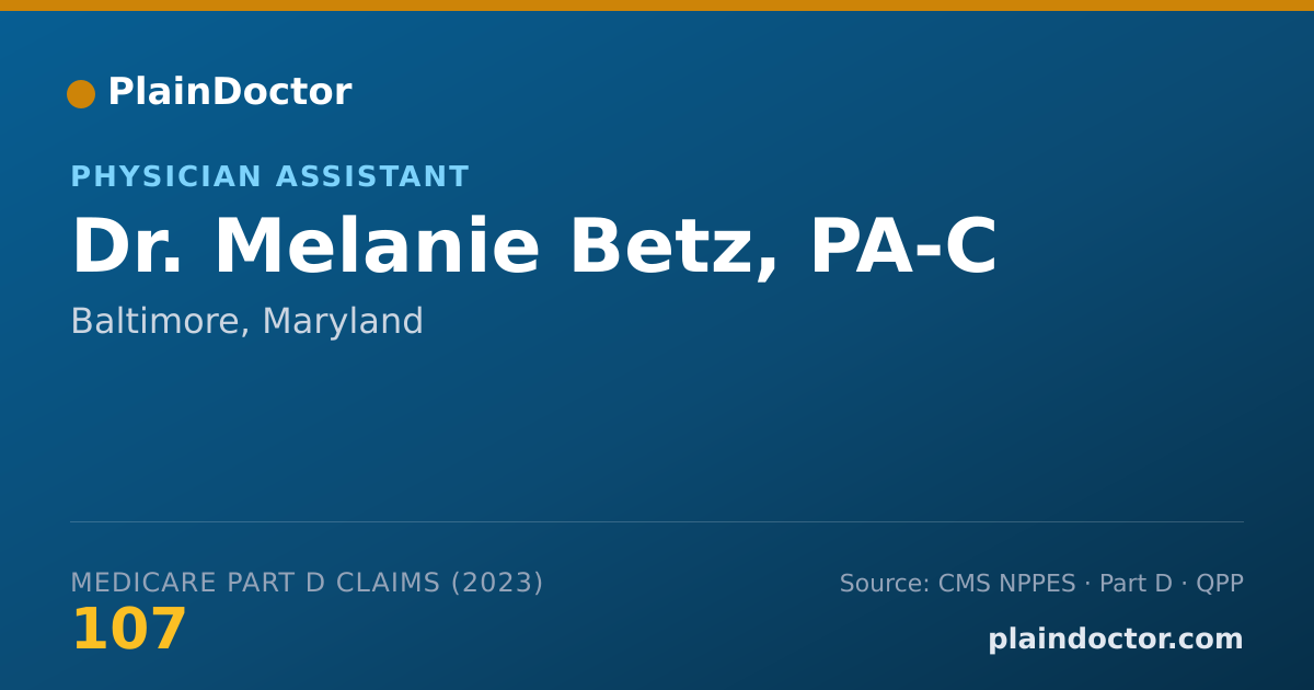 Shareable card for Melanie Betz, PA-C - Physician Assistant, Baltimore, MD
