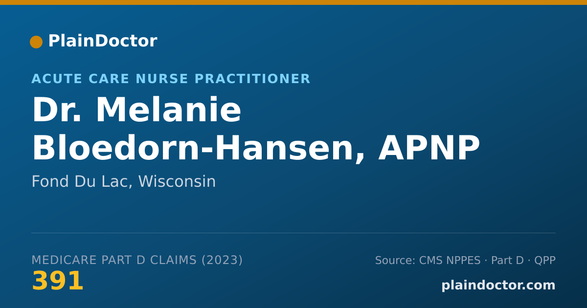 Shareable card for Melanie Bloedorn-Hansen, APNP - Acute Care Nurse Practitioner, Fond Du Lac, WI