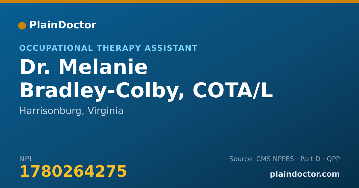 Shareable card for Melanie Bradley-Colby, COTA/L - Occupational Therapy Assistant, Harrisonburg, VA
