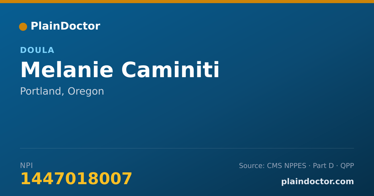 Shareable card for Melanie Caminiti - Doula, Portland, OR