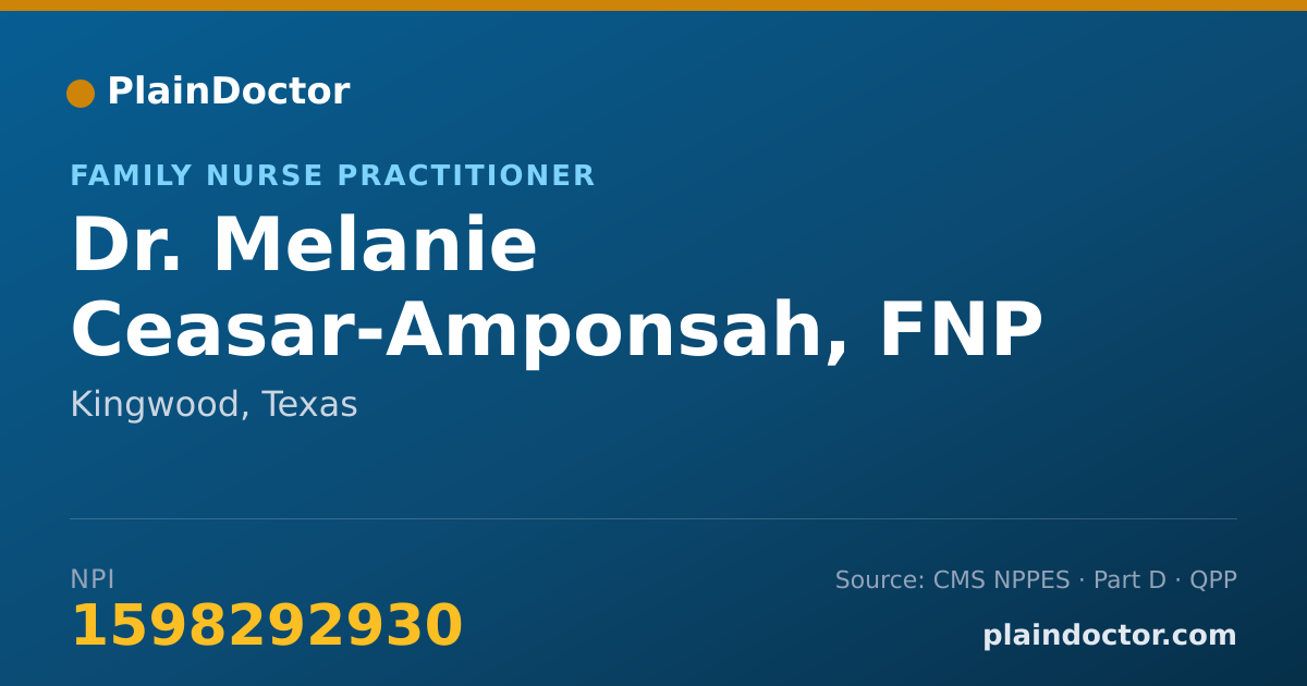 Shareable card for Melanie Ceasar-Amponsah, FNP - Family Nurse Practitioner, Kingwood, TX