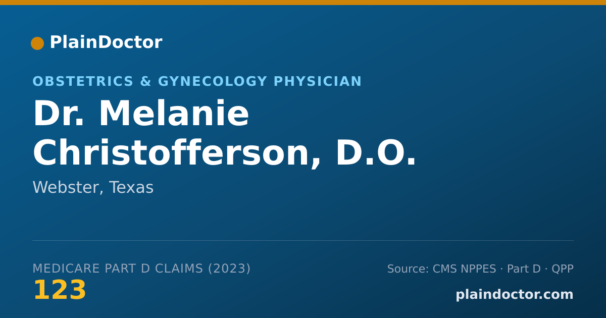 Shareable card for Melanie Christofferson, D.O. - Obstetrics & Gynecology Physician, Webster, TX