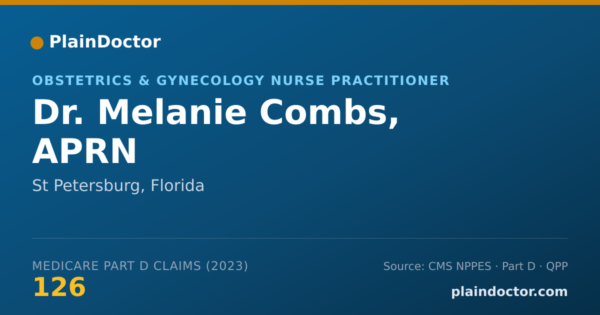 Shareable card for Melanie Combs, APRN - Obstetrics & Gynecology Nurse Practitioner, St Petersburg, FL