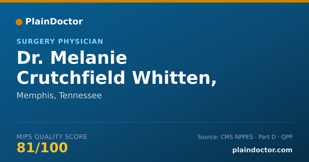 Shareable card for Melanie Crutchfield Whitten, M.D. - Surgery Physician, Memphis, TN