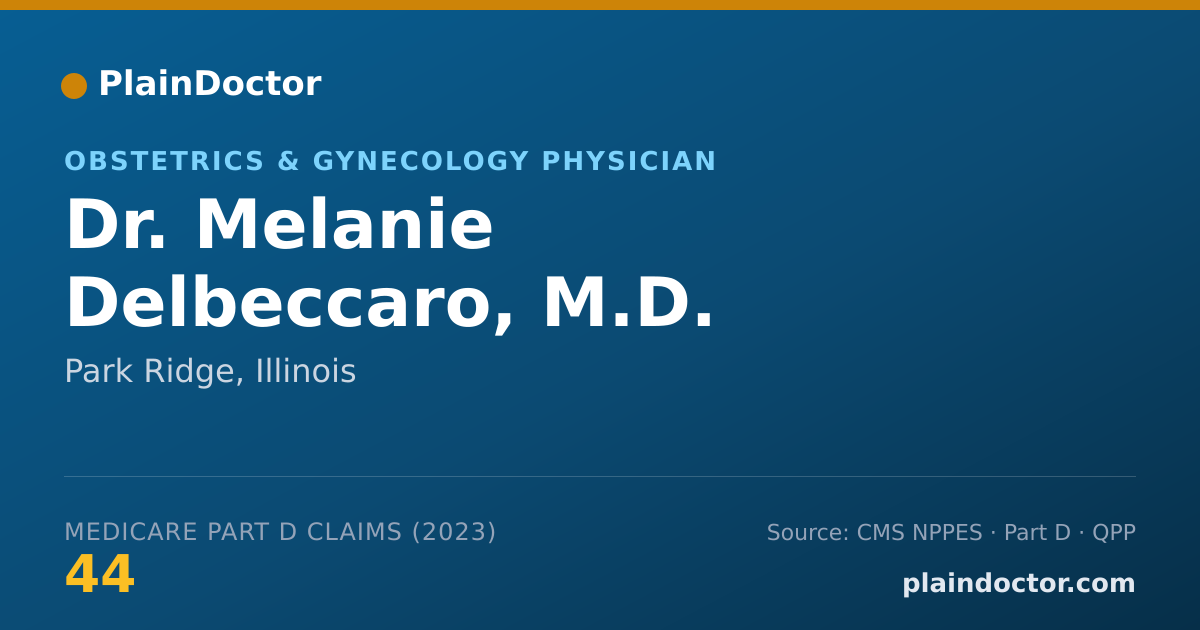 Shareable card for Melanie Delbeccaro, M.D. - Obstetrics & Gynecology Physician, Park Ridge, IL
