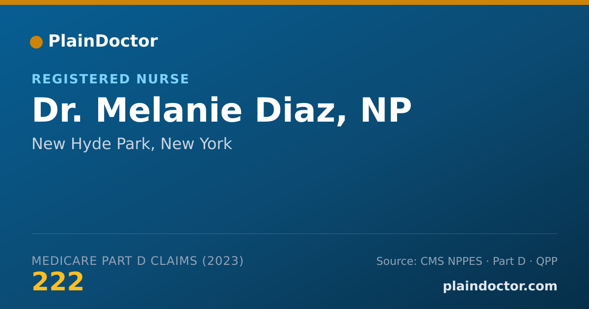 Shareable card for Melanie Diaz, NP - Registered Nurse, New Hyde Park, NY