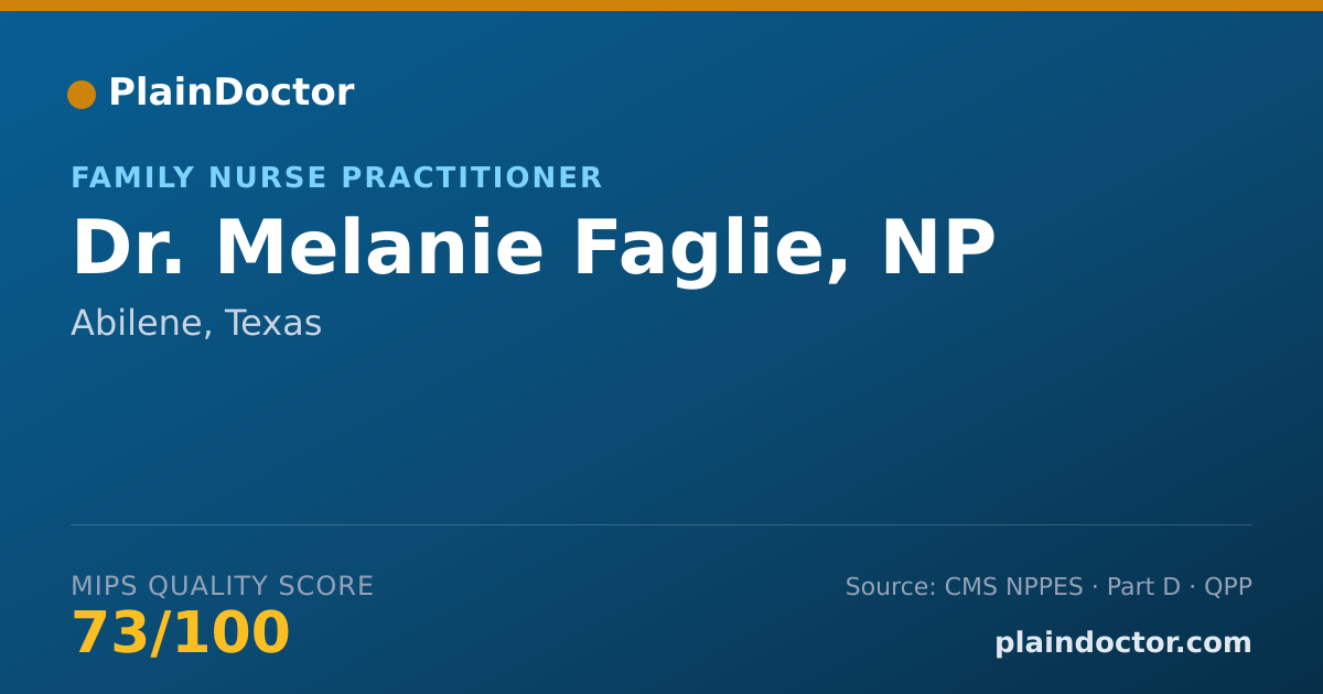 Shareable card for Melanie Faglie, NP - Family Nurse Practitioner, Abilene, TX
