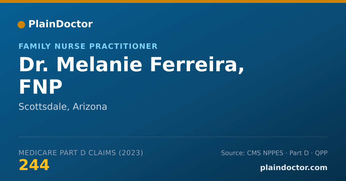 Shareable card for Melanie Ferreira, FNP - Family Nurse Practitioner, Scottsdale, AZ