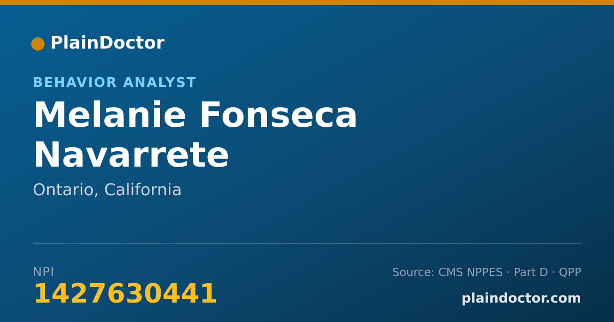 Shareable card for Melanie Fonseca Navarrete - Behavior Analyst, Ontario, CA
