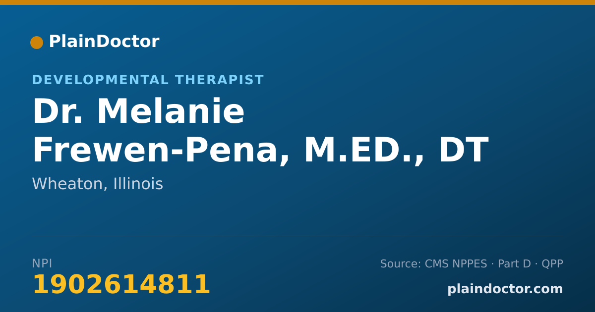 Shareable card for Melanie Frewen-Pena, M.ED., DT - Developmental Therapist, Wheaton, IL