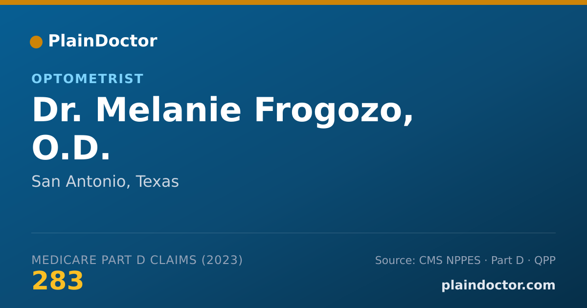 Shareable card for Melanie Frogozo, O.D. - Optometrist, San Antonio, TX